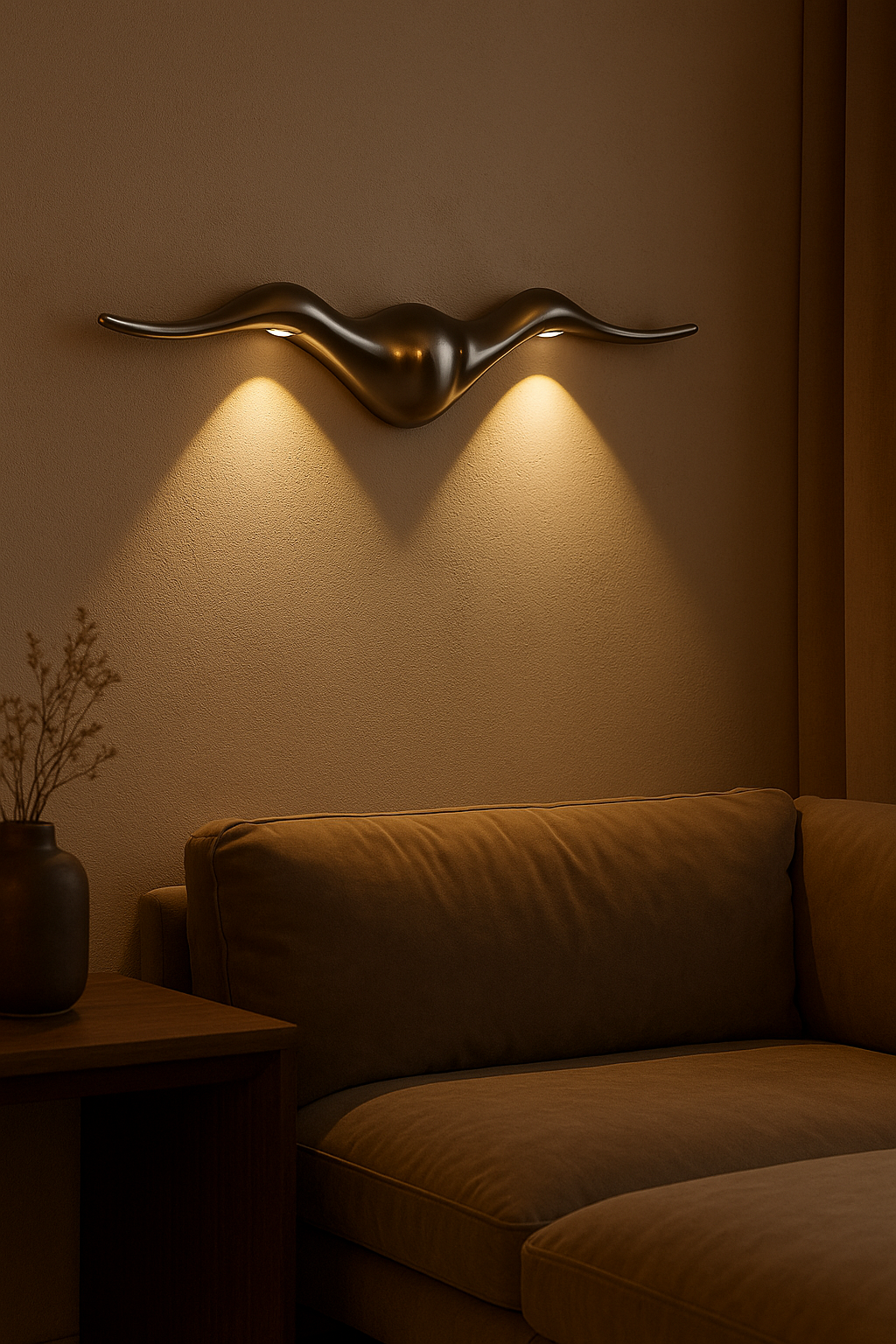 Modern Wing-Shaped LED Wall Sconce – Dual Beam Metallic Accent Light for Luxury Homes, Hotels & Offices