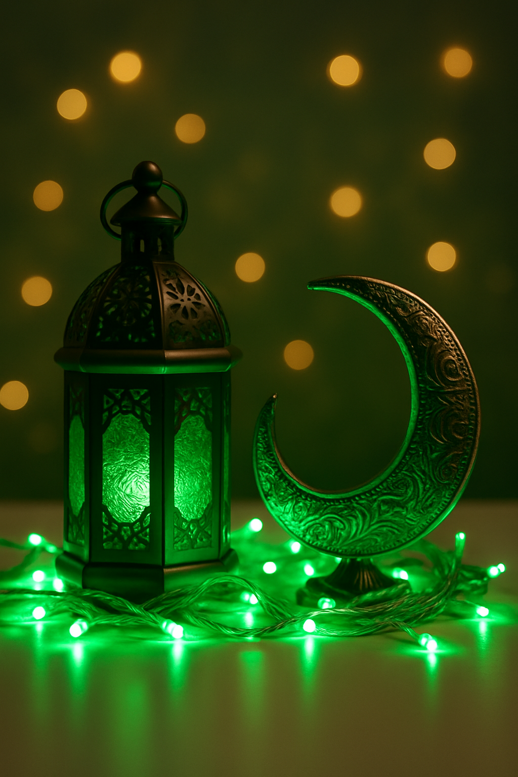 Green LED Fairy 20ft String Lights – Islamic Décor & Celebration Lighting