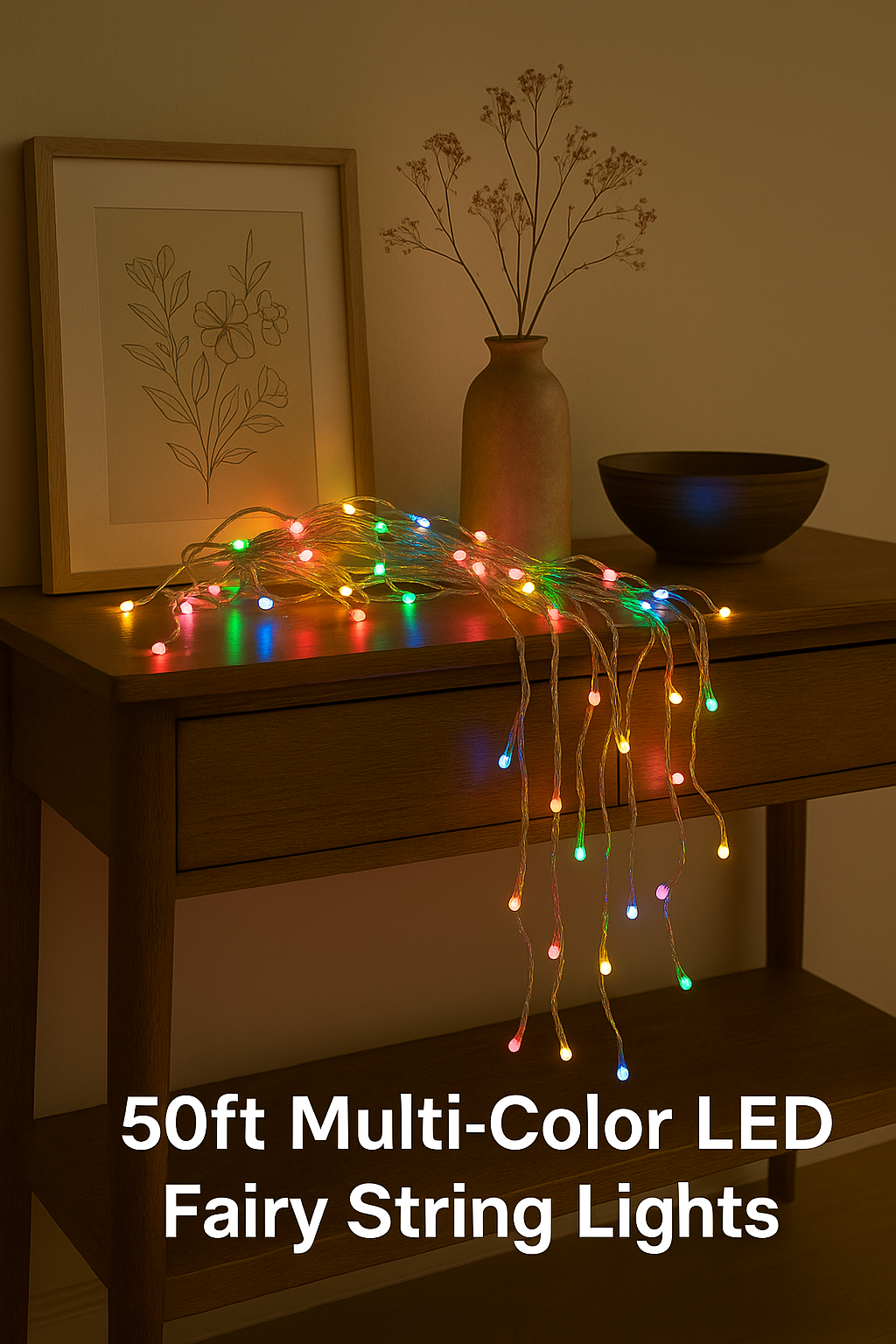 Premium Multi-Color LED Fairy String Lights 50ft | Decorative Festival & Home Lighting