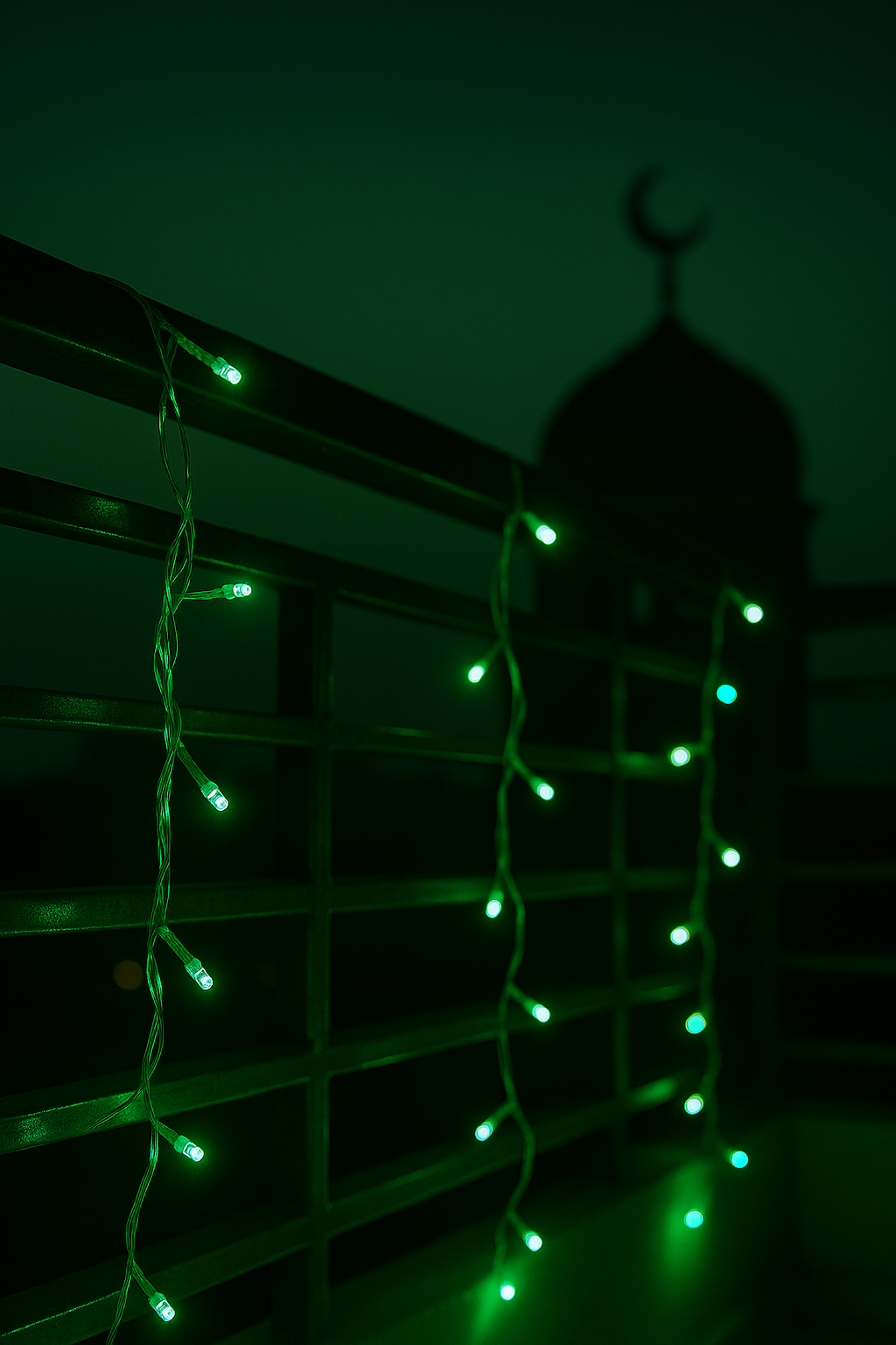Green LED Fairy 20ft String Lights – Islamic Décor & Celebration Lighting