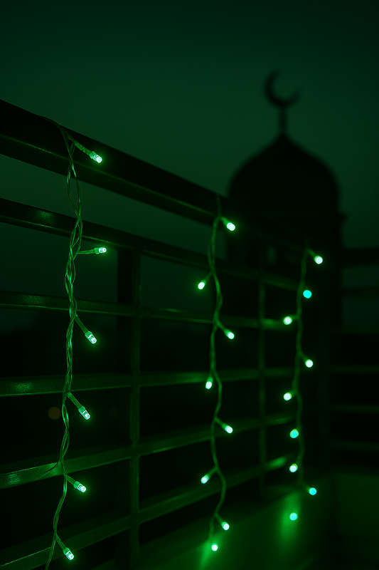 Green LED Fairy 20ft String Lights – Islamic Décor & Celebration Lighting
