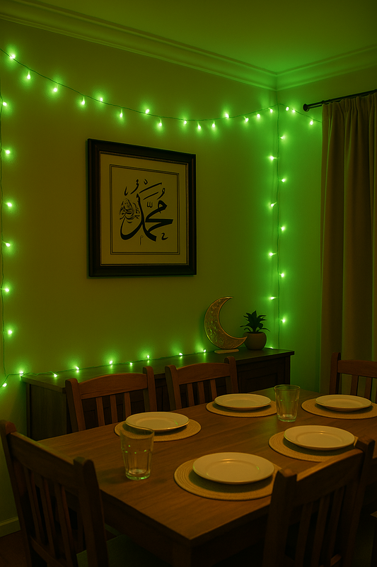 Green LED Fairy 20ft String Lights – Islamic Décor & Celebration Lighting