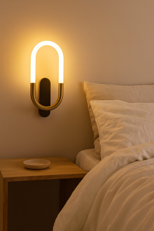 Modern Oval Loop LED Wall Sconce – Minimalist Warm White Bedside & Accent Lighting