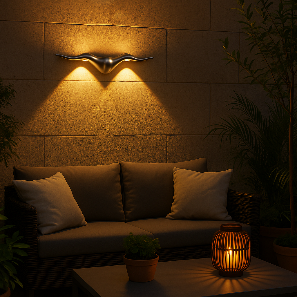Modern Wing-Shaped LED Wall Sconce – Dual Beam Metallic Accent Light for Luxury Homes, Hotels & Offices